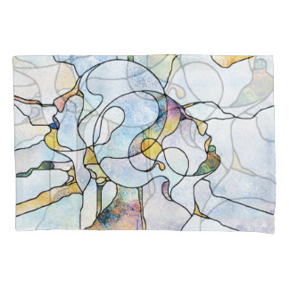 Rainbow shards, stained glass unity pillowcase
