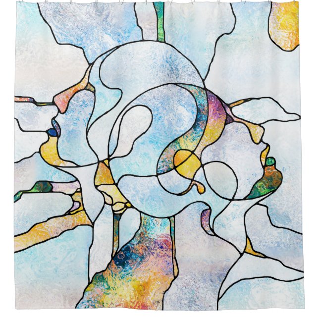 Rainbow Shards. Unity of Stained Glass series. Bac Shower Curtain (Front)