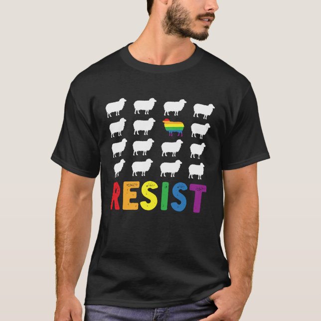 Rainbow Sheep In The Family A Proud Pride Month Mo T-Shirt (Front)