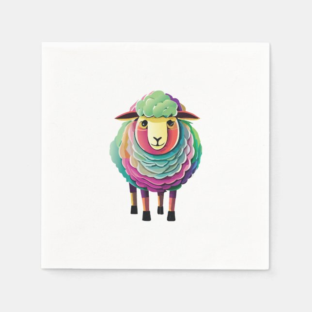 Rainbow Sheep Napkin (Front)