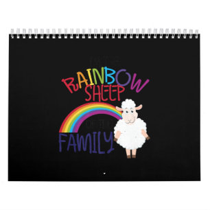 Rainbow sheep of family Colourful Sheep Gift Calendar