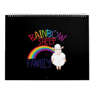 Rainbow sheep of family   Colourful Sheep Gift Calendar