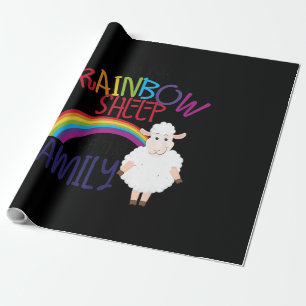 Rainbow sheep of family Colourful Sheep Gift Wrapping Paper