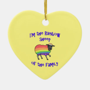 Rainbow Sheep of the Family Ceramic Ornament