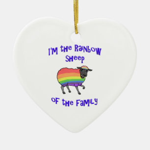 Rainbow Sheep of the Family Ceramic Tree Decoration
