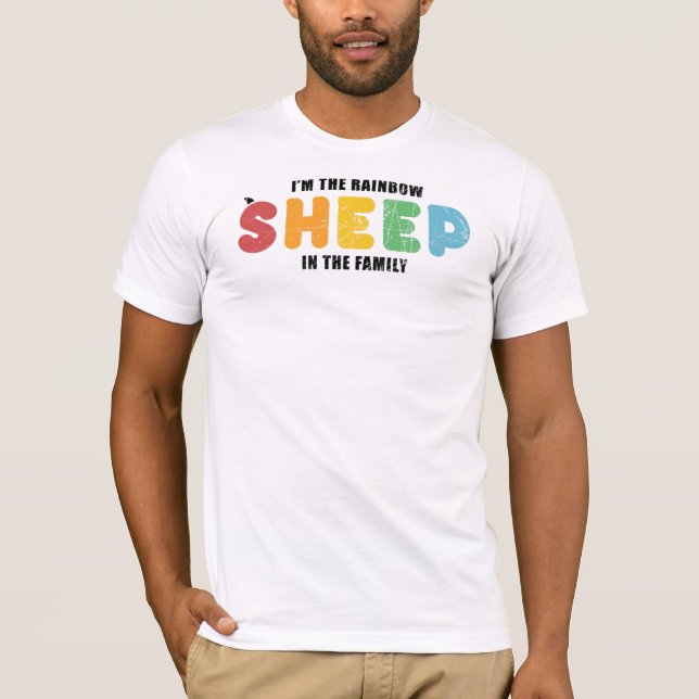 Rainbow Sheep Of The Family Gay Pride LGBT T-Shirt (Front)
