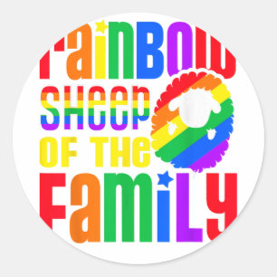 Rainbow Sheep Of The Family LGBT Pride  Classic Round Sticker