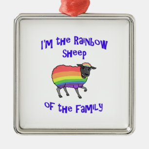Rainbow Sheep of the Family Metal Tree Decoration