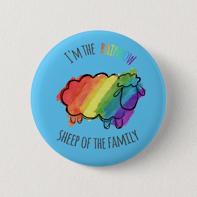 Rainbow Sheep Pin (Front)