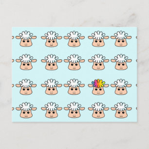 rainbow sheep postcard