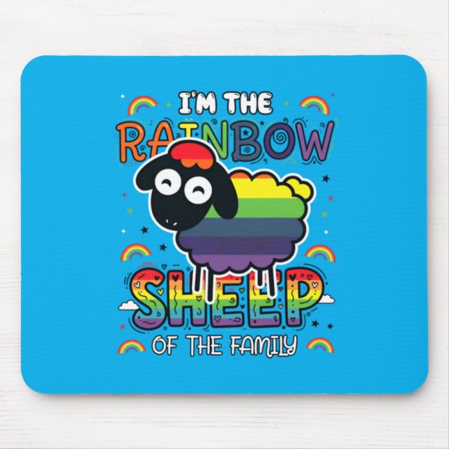 Rainbow Sheep Pride Family Statement T Mouse Pad (Front)