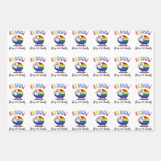 Rainbow Sheep Wrapping Paper Flat Sheet Set of 3