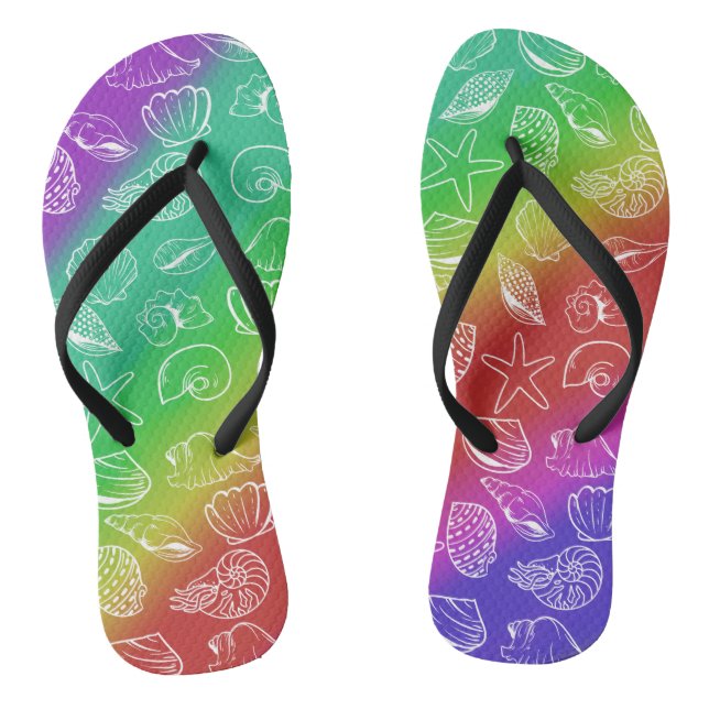 Rainbow Shellfish Pattern Jandals (Footbed)