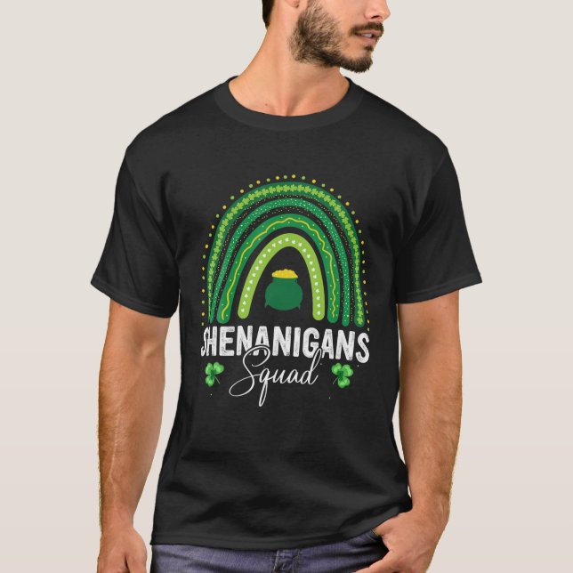 Rainbow Shenanigans Squad Irish Funny St Patricks T-Shirt (Front)