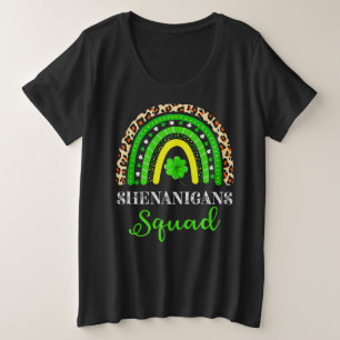 Rainbow Shenanigans Squad St Patricks Day Plus Size T-Shirt
