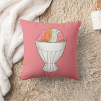 Rainbow Sherbet Ice Cream Sorbet Dessert Coral
