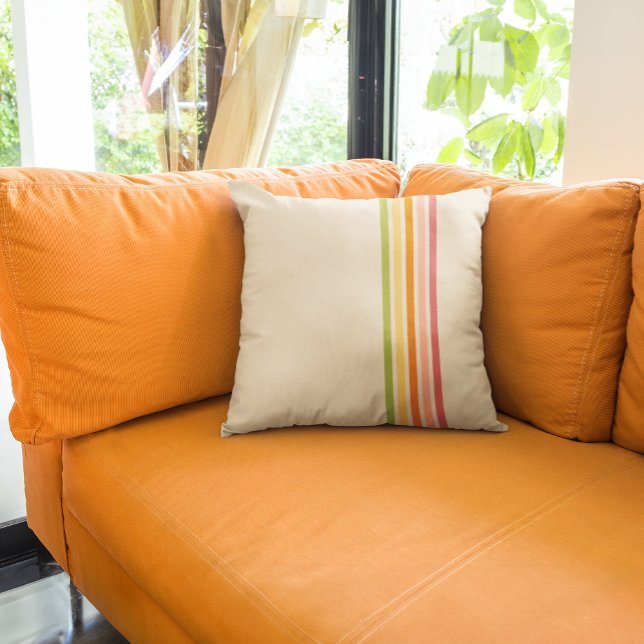 Rainbow Sherbet Striped Vintage-Style Cushion (Creator Uploaded)