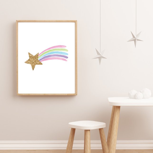 Rainbow Shooting Star Nursery Wall Decals Poster (Creator Uploaded)