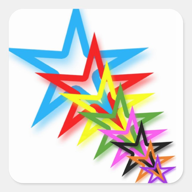 Rainbow Shooting Stars Sticker (Front)