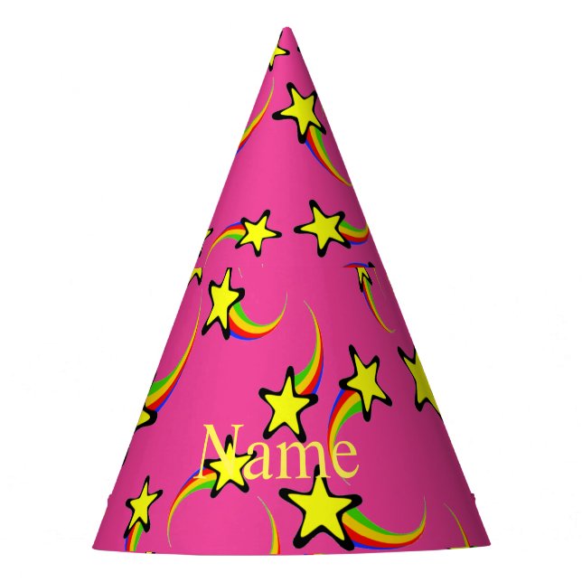 Rainbow Shooting Stars Thunder_Cove  Party Hat (Front)