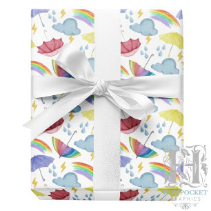 Rainbow Showers Wrapping Paper