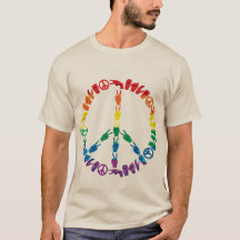 Rainbow Sign Language Peace Sign T-Shirt