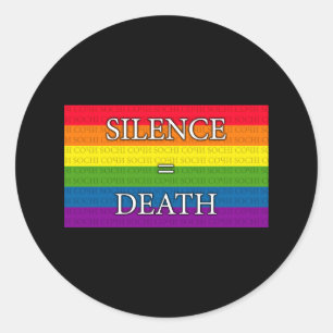 Rainbow - Silence = Death Classic Round Sticker