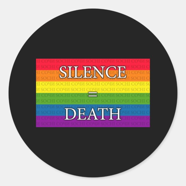 Rainbow - Silence = Death Classic Round Sticker (Front)