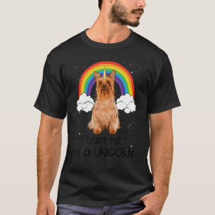 Rainbow Silky Terrier Trust Me I'm A Unicorn Dog T-Shirt