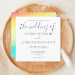 Rainbow Simple Chic Typography LGBTQ Gay Wedding Invitation<br><div class="desc">This simple gay wedding invitation is subtle and chic with elegant grey typography on the front and a beautiful rainbow fade on the back. Highlight your LGBTQ event with elegance and pride. Simply lovely lesbian wedding invites.</div>