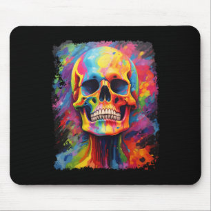 Rainbow Skeleton Anatomy Scary Halloween Mouse Pad