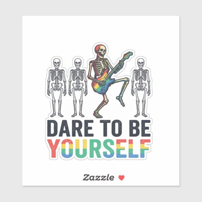 Rainbow Skeleton Dare to Be Yourself Vector Design (Sheet)