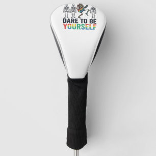 Rainbow Skeleton Dare to Be Yourself Vector Design Golf Head Cover