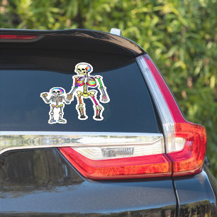 Rainbow Skeleton Family Isolated Halloween