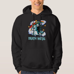 Rainbow Skeleton Unicorn Death Metal Music Festiva Hoodie