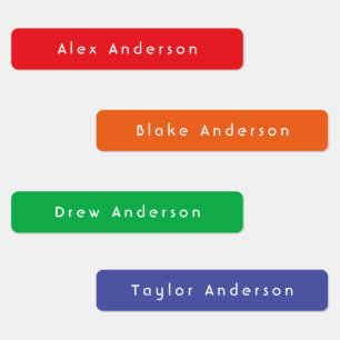 Rainbow Skinny Waterproof Adhesive Kid's Labels
