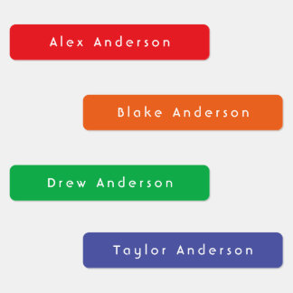 Rainbow Skinny Waterproof Adhesive Kid's Labels