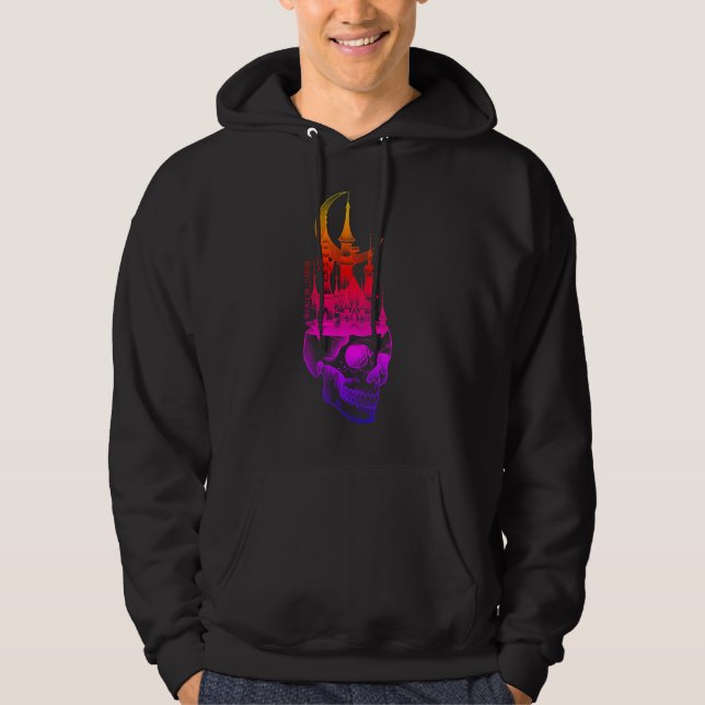 Rainbow Skull Castle Hoodie (Front)