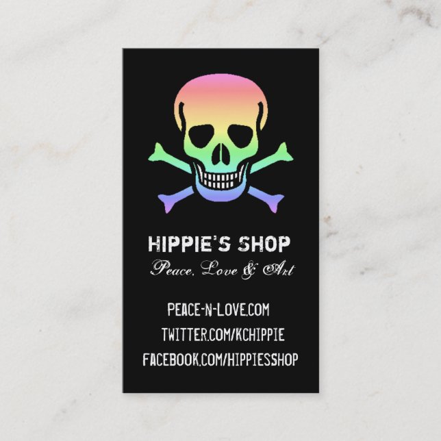 Rainbow Skull Custom Business Cards (Front)