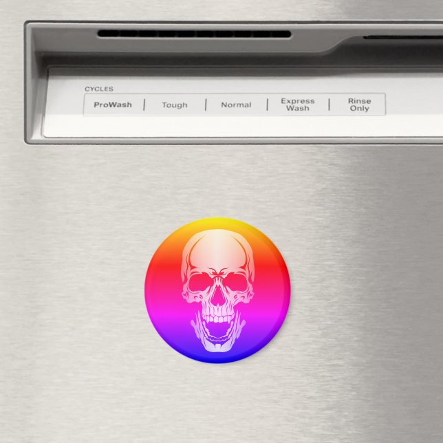 Rainbow Skull Kitchen Magnet (In Situ (Dishwasher))