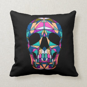 Rainbow Skull Pillow