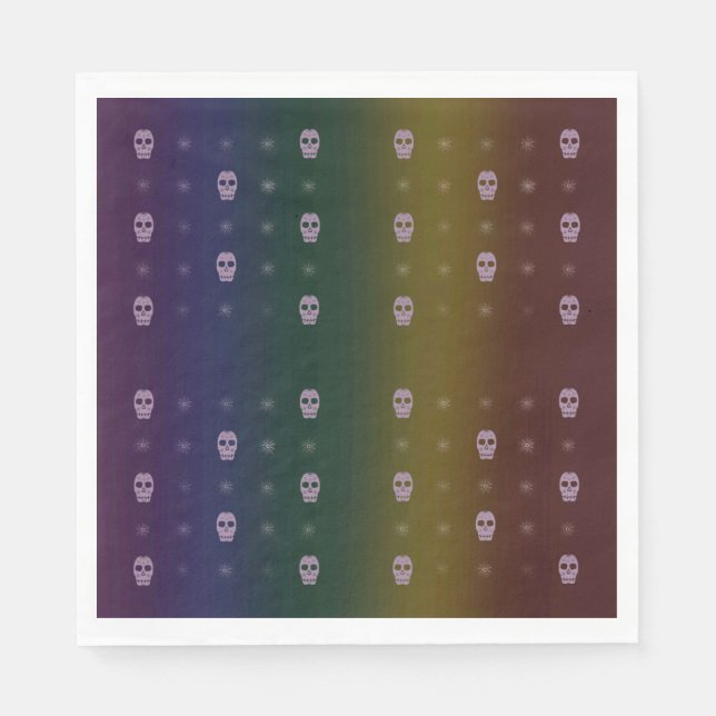 Rainbow Skulls Napkins (Front)