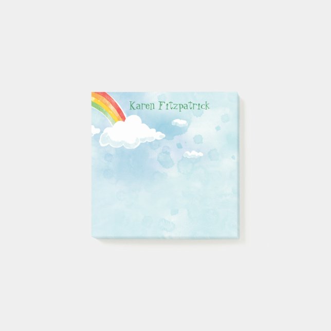 Rainbow Sky Add Name 3x3 Post-it Notes (Front)