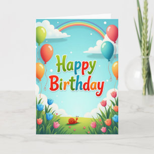 Rainbow Sky Birthday Card