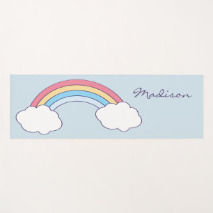Rainbow Sky custom name yoga mat
