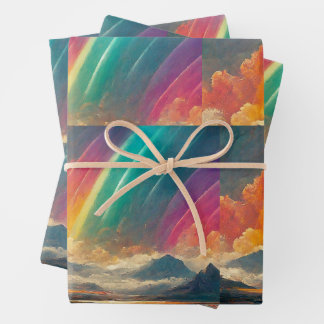 rainbow sky  wrapping paper sheet