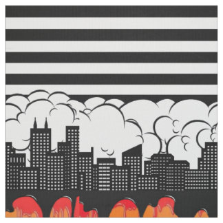 Rainbow Skyline Fabric