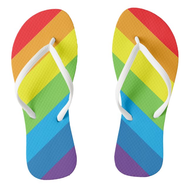 Rainbow Slash Stripes  Jandals (Footbed)