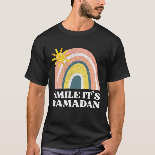 Rainbow Smile It's Ramadan Mubarak T-Shirt (Front)