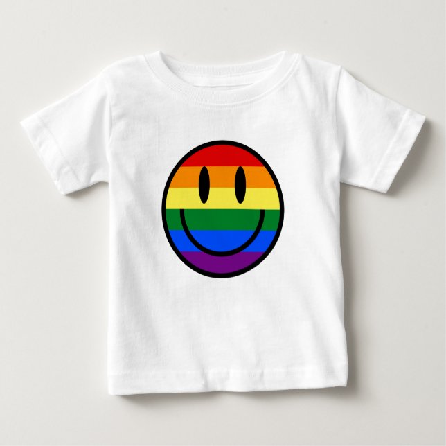 Rainbow Smiley Face Baby T-Shirt (Front)